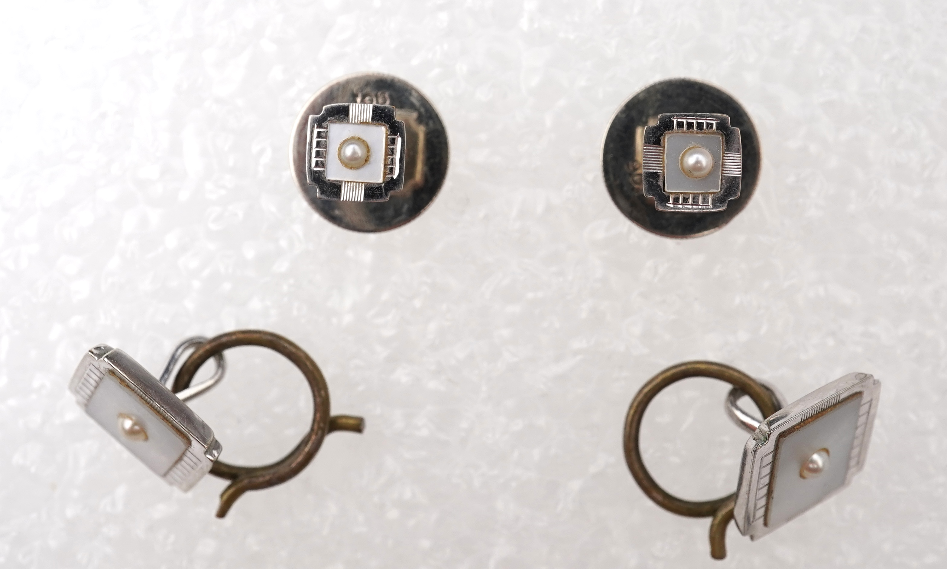 An Art Deco mother of pearl dress set, 1930s